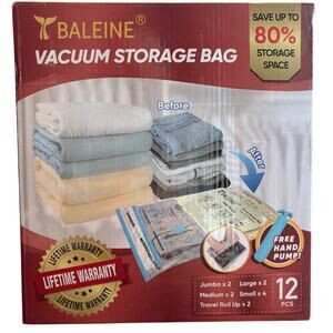 BALEINE Vacuum Storage Bags 8bags plus pump (open box)